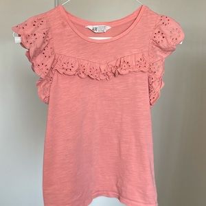 H&M  girl’s eyelet ruffle tee